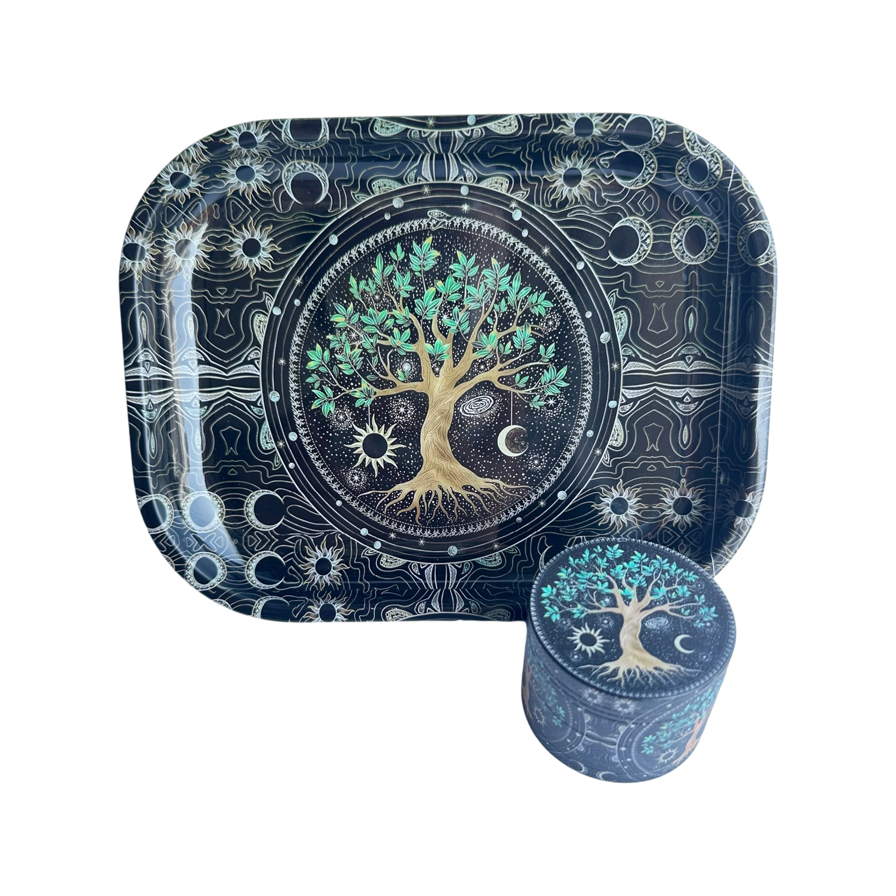 1/2 Stück Baum des Lebens passendes Rolltablett und Mühle Image