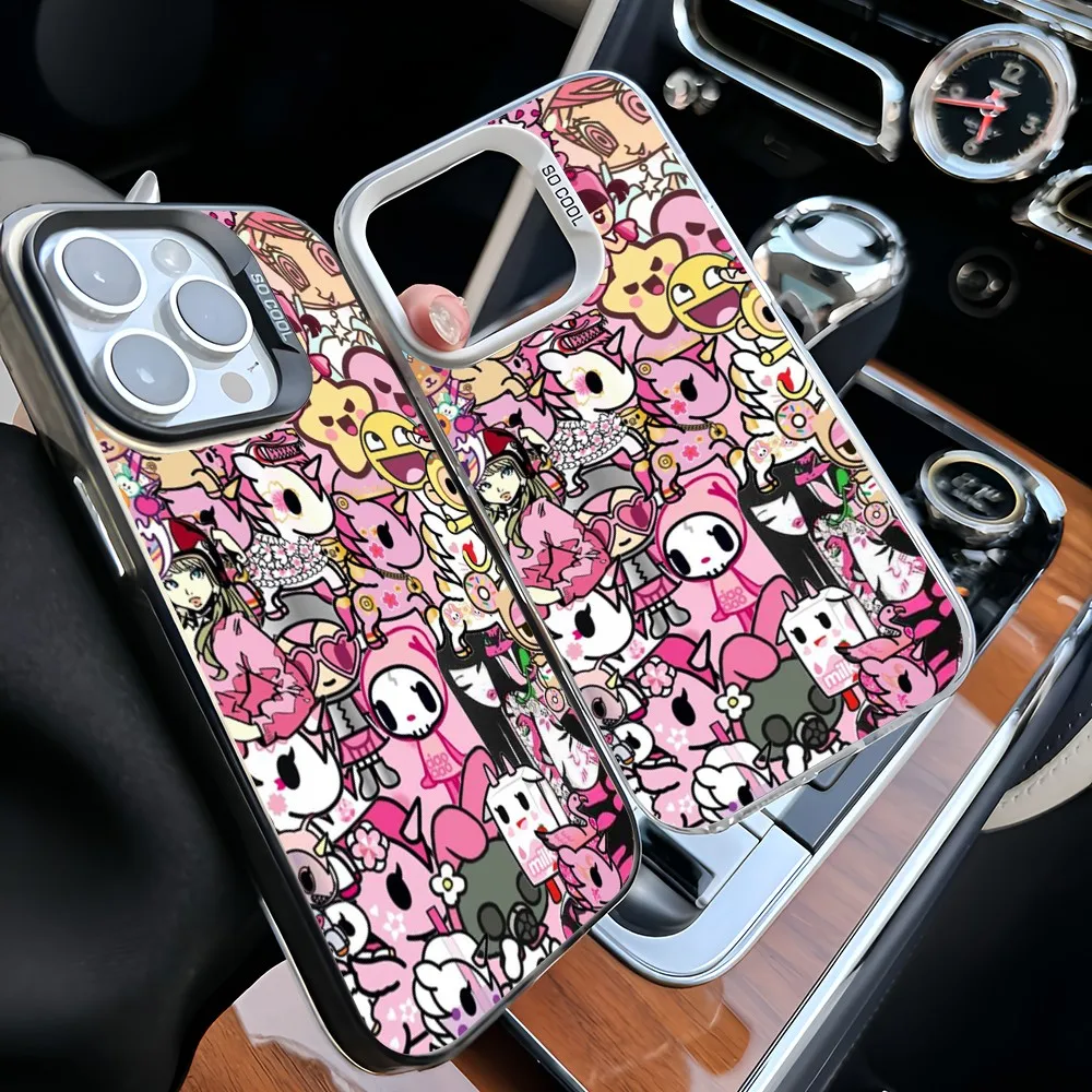 Cute cartoon T-Tokidokis Phone Case For iPhone 17 16e 16 15 14 13 12 11 mini Pro Max X XR XSMAX 8 Air Plus Anti Fall Matte Cover
