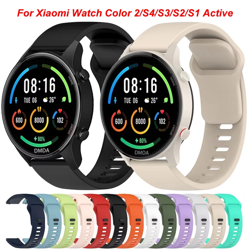 22 mm Silikonarmband für Xiaomi Watch Color/Color 2 Band SmartWatch Armband für Xiaomi Watch 2 Pro/S4/S3/S2/S1 Active Sport Band Image