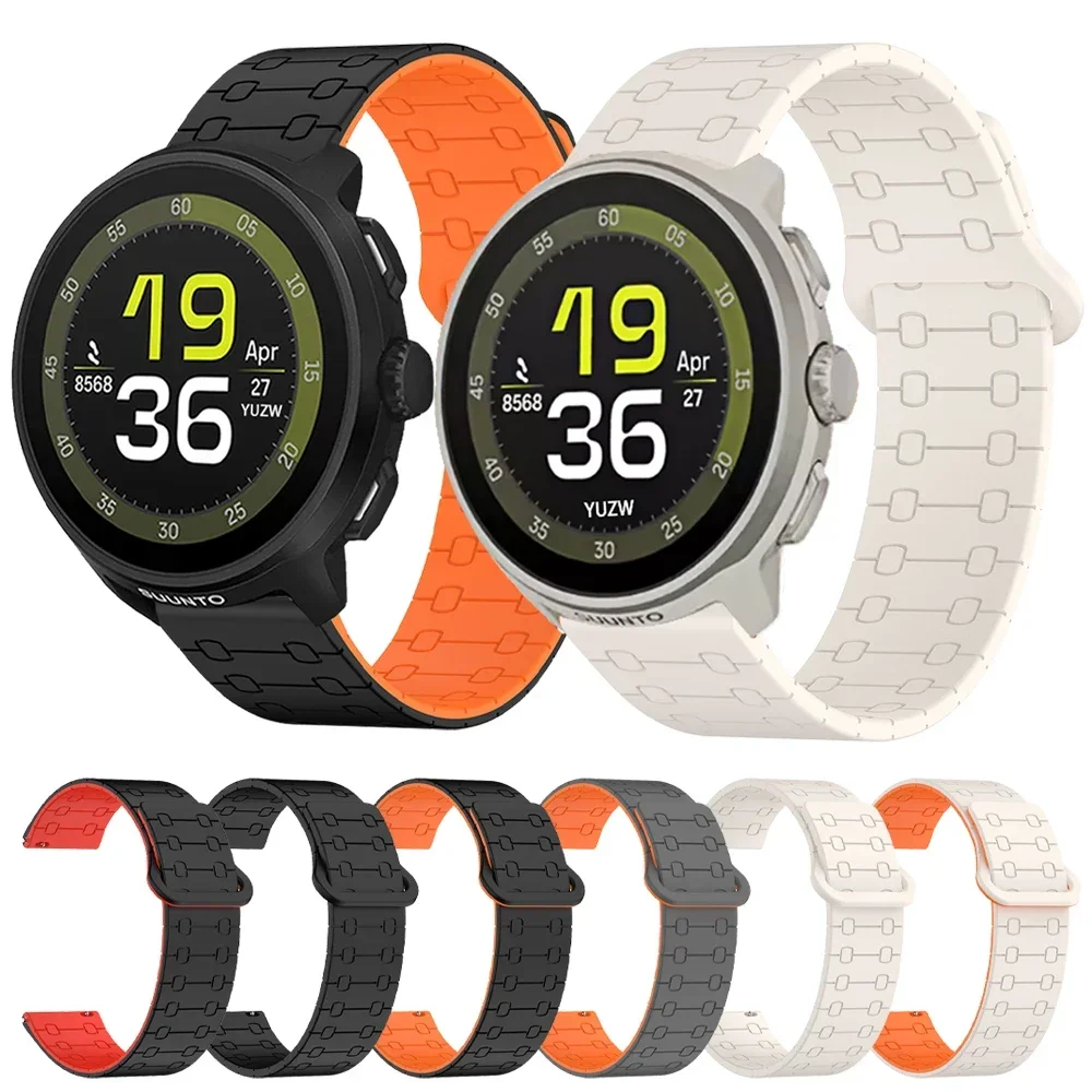 22 mm Sport-Silikonarmband für SUUNTO 9 PEAK PRO/5 PEAK Smart Watch Band für SUUNTO RUN/RACE S/OCEAN/VERTICA Magnetschlaufe Correa Image