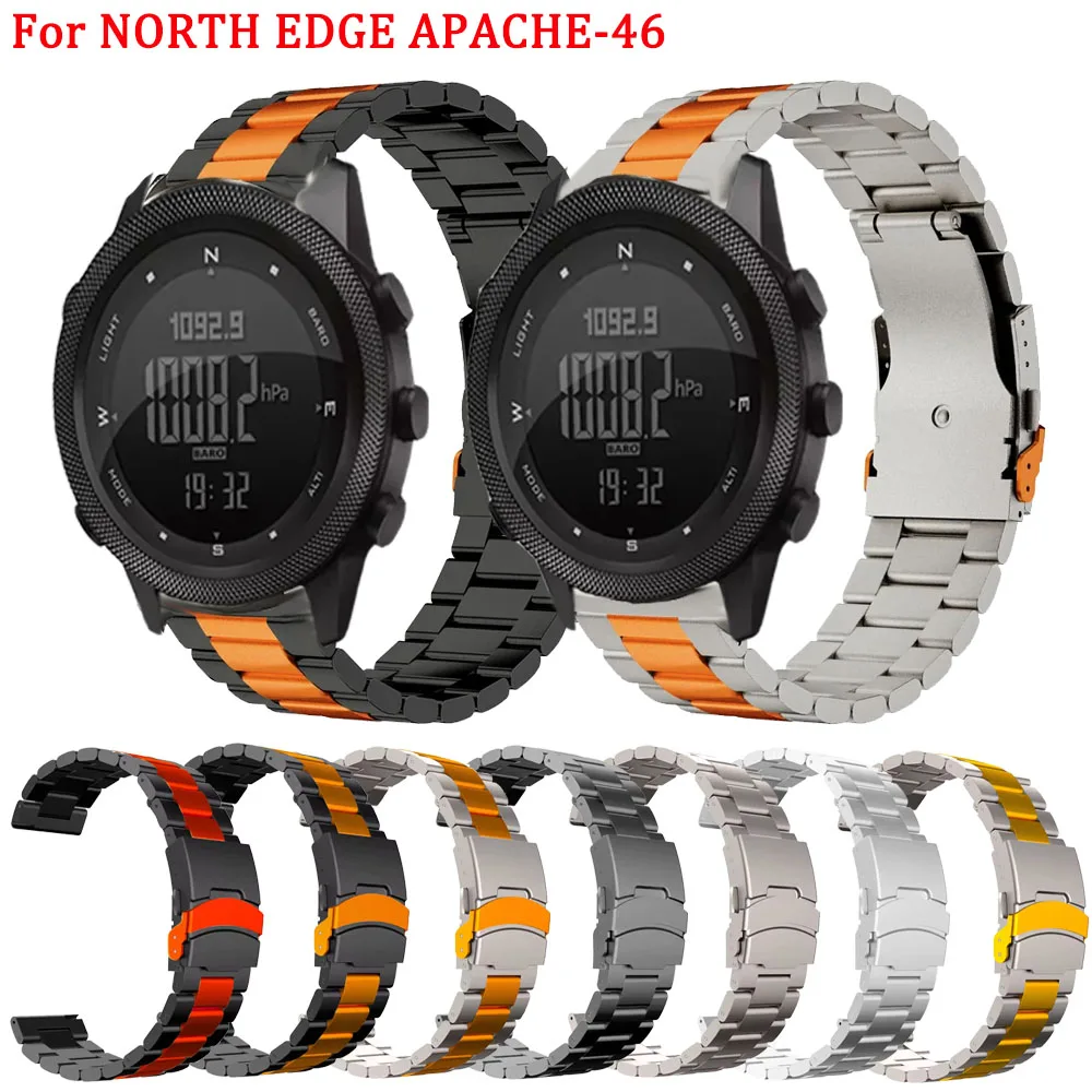 22mm Metallarmband für NORTH EDGE APACHE-46 Edelstahlarmband Correa für APACHE-46 Smartwatch Ersatzarmband Image