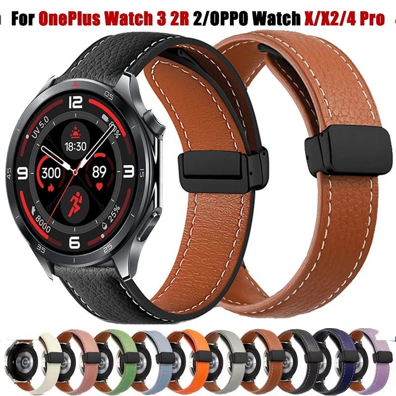 22 mm magnetisches Lederarmband für Oppo Watch X X2 4 Pro/OnePlus Watch 3 2 2R/OnePlus Watch 46 mm Band für Realme Watch S2 3 2Pro Image