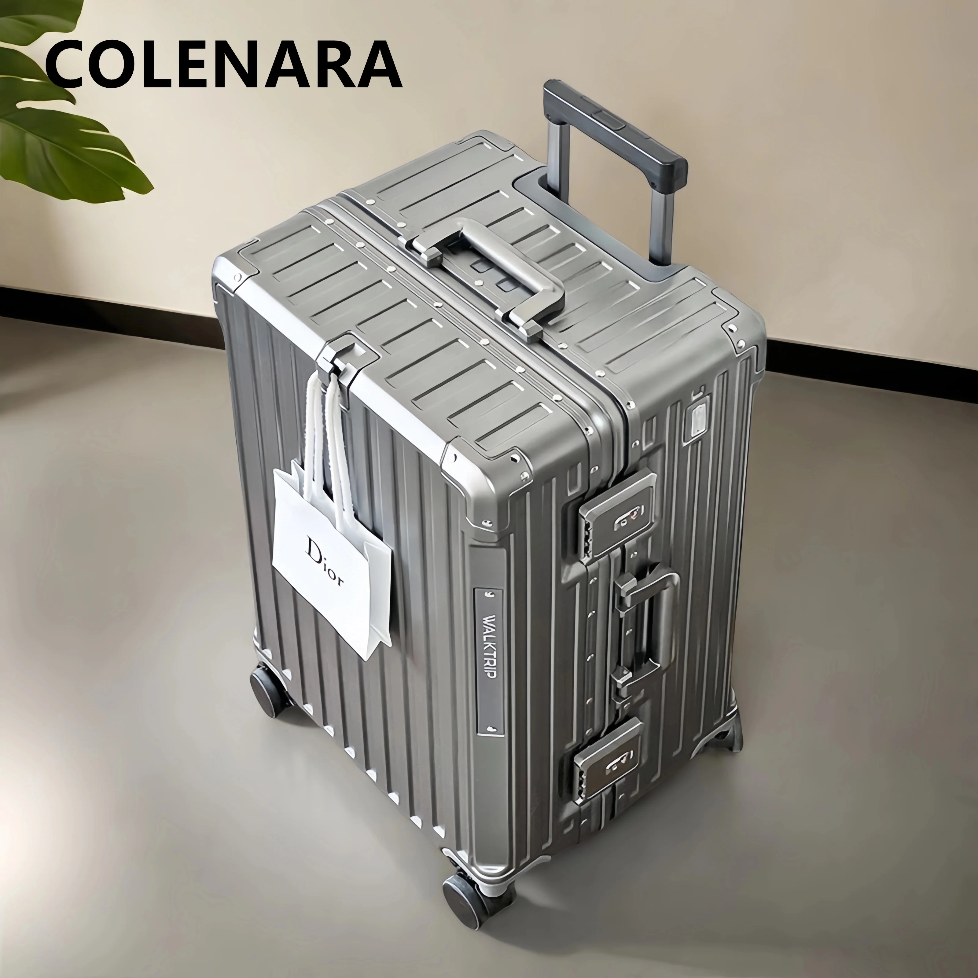 COLENARA Aluminum Frame Suitcase Large Capacity Trolley Case PC Boarding Box 20