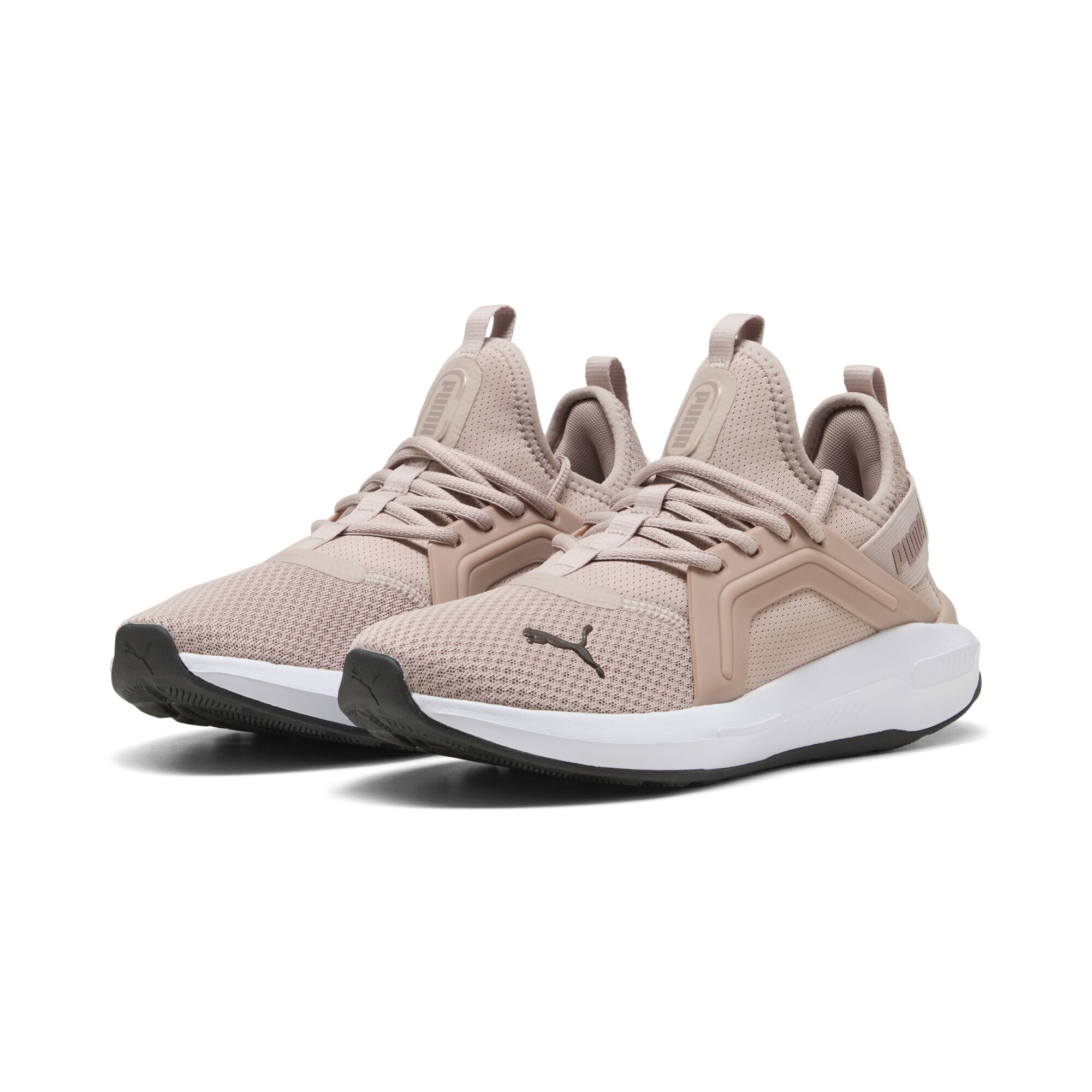 Trainingsschuh PUMA "Softride Enzo 5 Metallic Laufschuhe Damen", Gr. 40, rose latte chocolate braun gold beige metallic, Schuhe