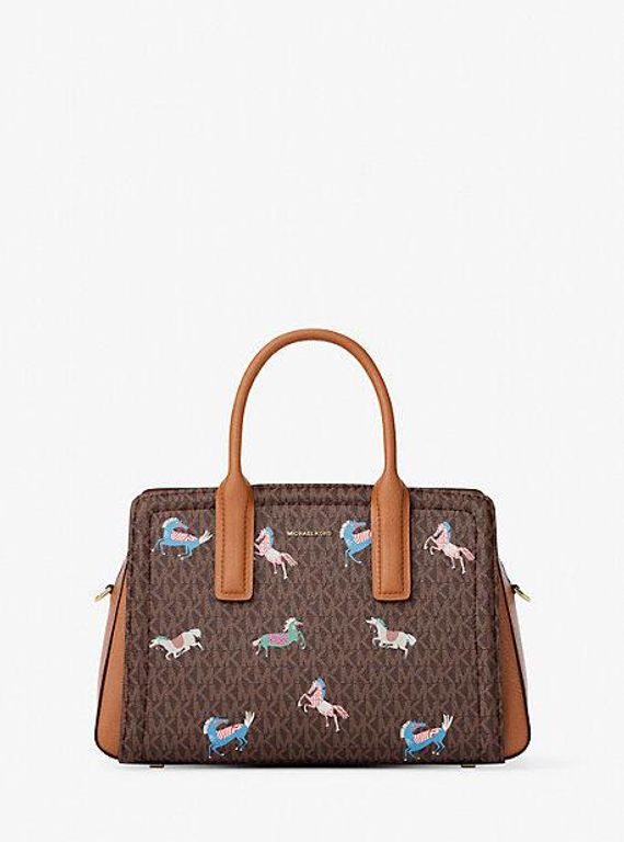 Mk Laila Medium Signature Logo Satchel