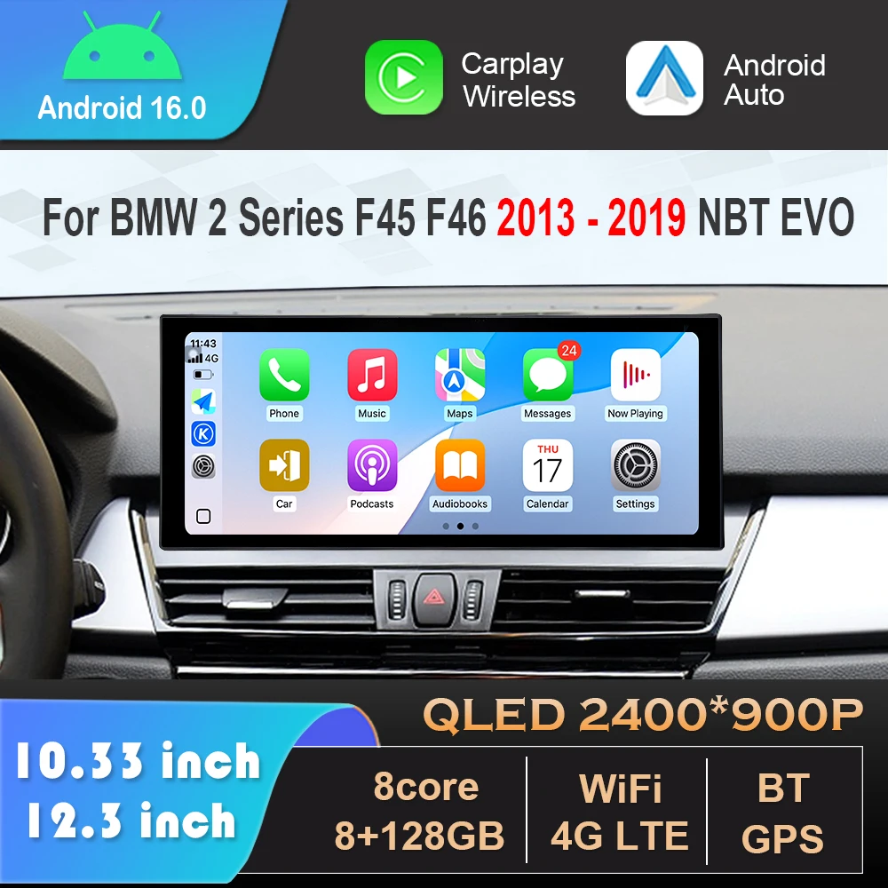 Android 16 für BMW 2er F45 F46 2013 2014 2015–2019 NBT EVO System Carplay 4G Wifi GPS Autoradio Video Multimedia Player Image