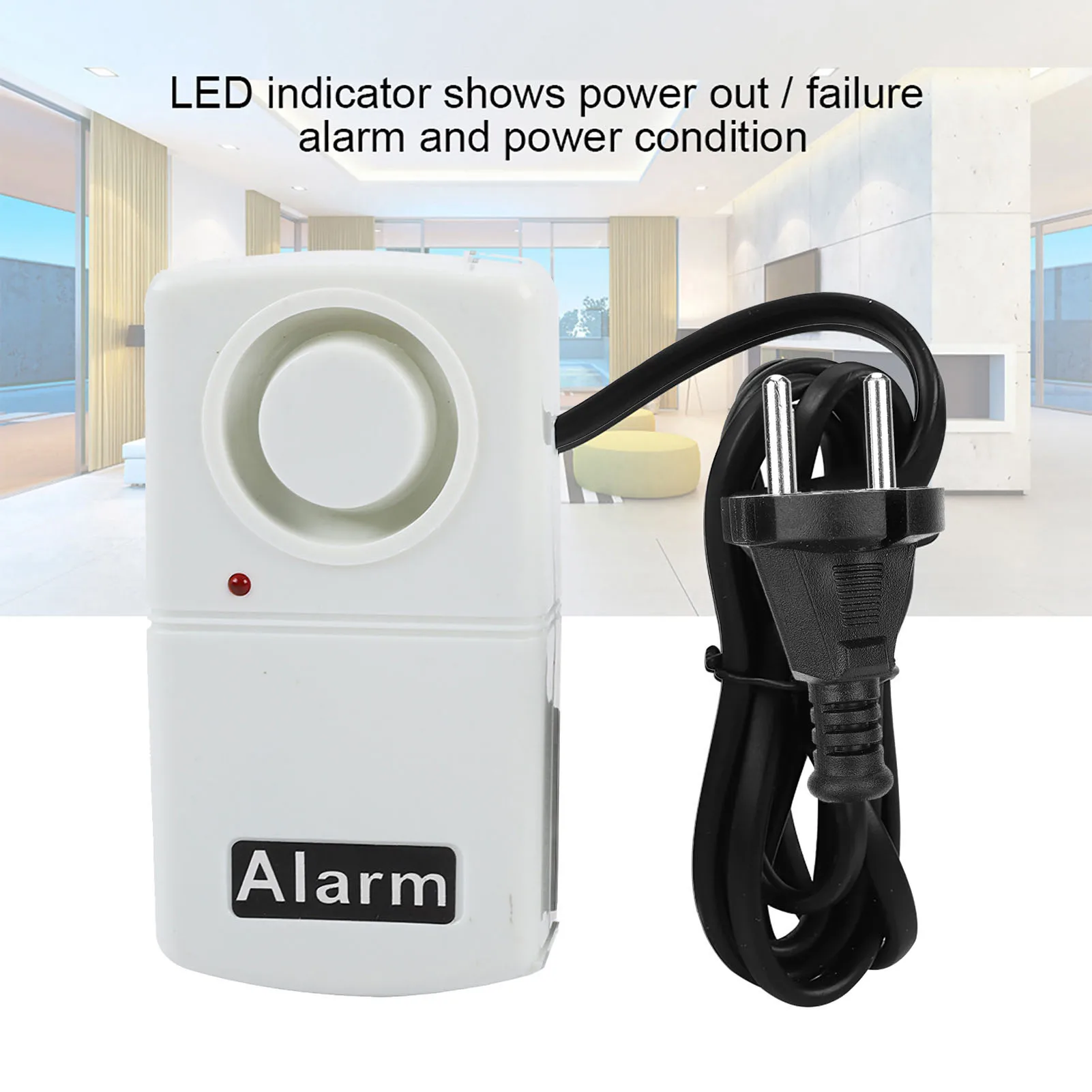 Stromausfall-Alarm, LED-Anzeige, intelligent, 120 dB, automatischer Stromausfall, Ausfallalarm, Warnungssirene, Stromwarnung, Alarm Image