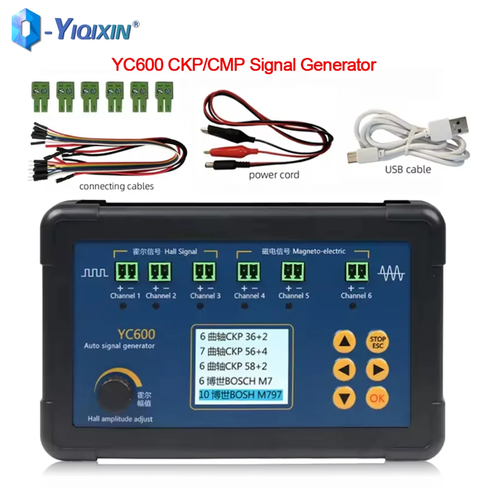 YC600 Sechs Kanal Auto Signal Generator 12-24VDC Arbeits Netzteil Kurbelwelle Nockenwelle Motorrad CKP CMP Signal Simulator Image