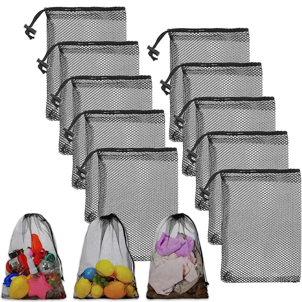 Netztasche mit Kordelzug. Eine kleine Netztasche, geeignet für Sport, Schwimmen und Ballaufbewahrung. Reise-Aufbewahrungstasche, mehrere Größen Image