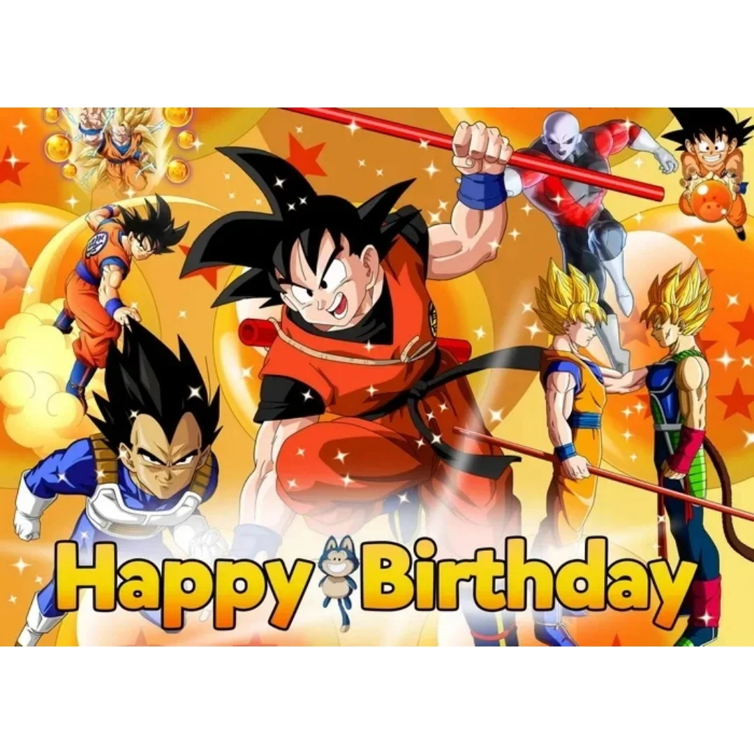 Cartoon Anime Dragon Ball Thema Geburtstag Party Hintergrund Tuch Kinder Party Dekoration Lieferungen Hintergrund Vorhang Hintergrund Image