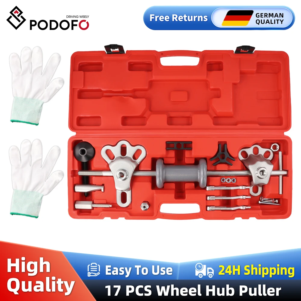 Podofo Universal-Abzieher-Set mit Schiebehammer, Radlagertrekker, Radlagergereedzeug für Auto-Radnaben, Achsen, Öldichtungen, Buchsen Image