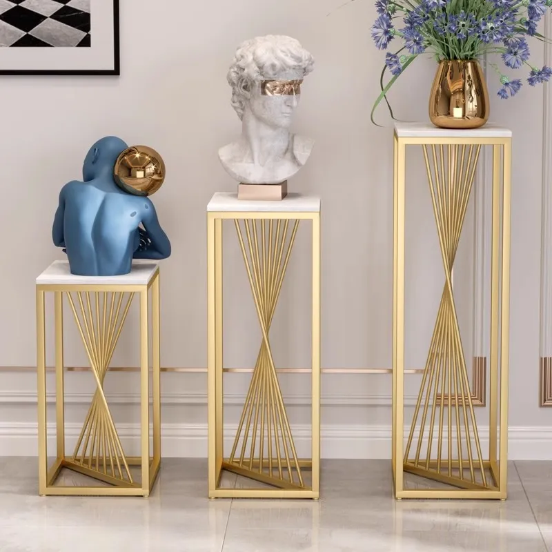 Einfacher Blumenständer aus Schmiedeeisen, Wohnzimmer, Arbeitszimmer, vom Boden bis zur Decke reichendes Ornamentregal, Flur, Dill-Blumenständer Image