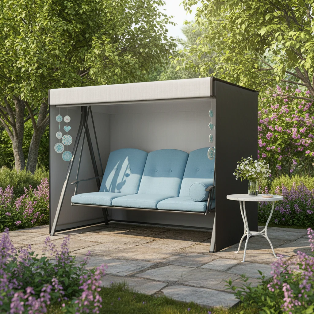 Schaukelabdeckungen, wasserdichter Schaukelstuhlbezug, winddichter Schaukelschutz, faltbar, vollständige Abdeckung, Schaukelabdeckung für den Garten, Terrasse im Freien Image