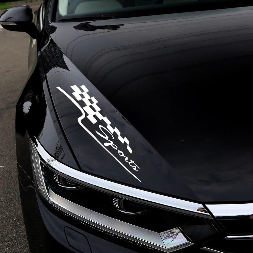 Autocollant de drapeau de sport de course créatif, décalcomanies automobiles amusantes, autocollant de voiture de moto, autocollants de voiture en vinyle réfléchissant de style de voiture