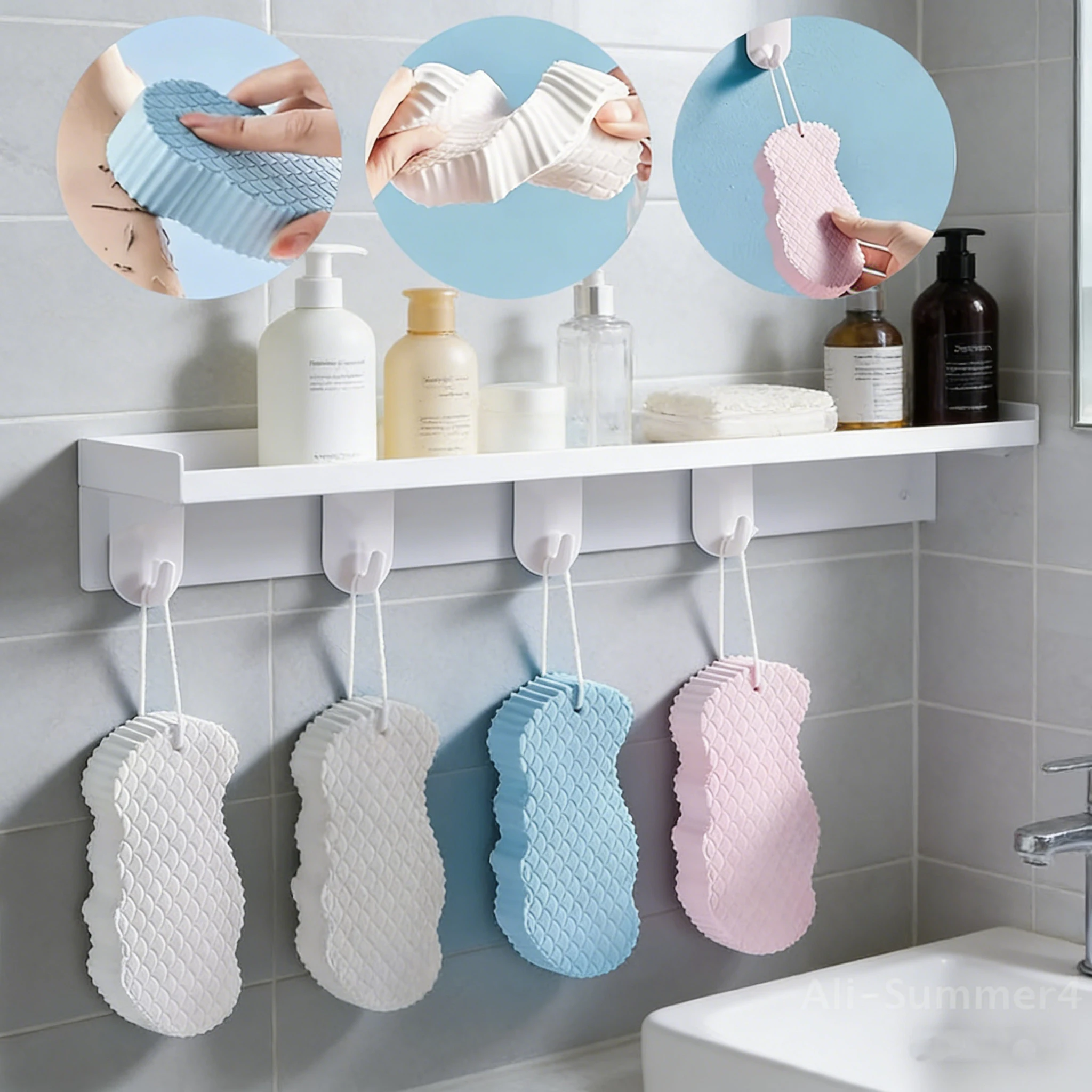 1PC Weiche Peeling Dusche Schwamm Dusche Pinsel Körper Haut Entferner Peeling 3D Magie Schwamm kinder Bad Schwamm massager