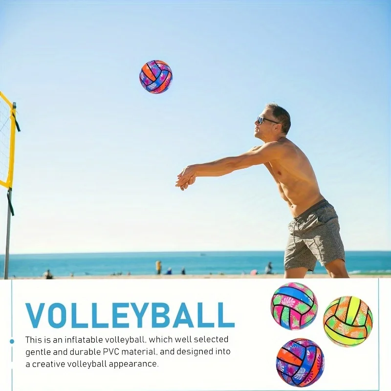 1/2 Stück Strandvolleyball – langlebiger schwimmender Wasservolleyball aus PVC, Sommer-Outdoor-Sportzubehör für Pool und Strand, dynamisches Design