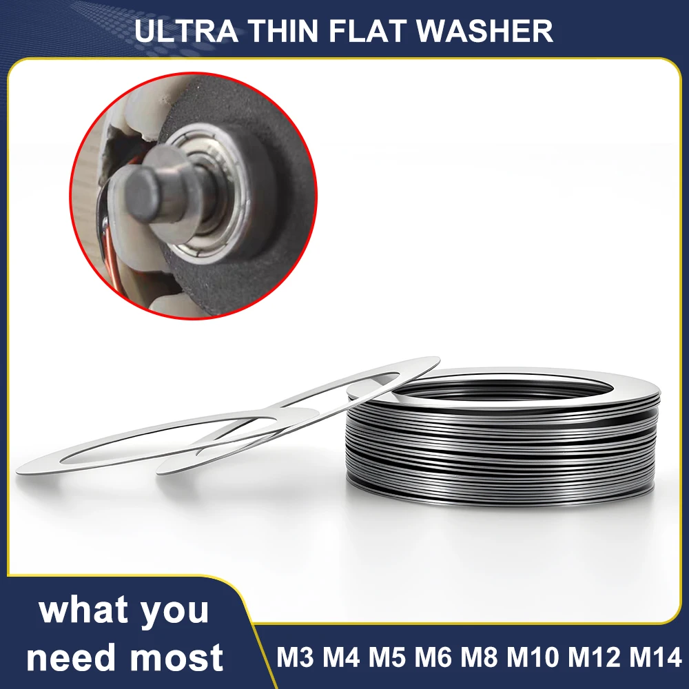 M3 M4 M5 M6 M8 M10 M12 M14 Ultradünne flache Wafer-Unterlegscheibe, die ultradünne Präzisions-Unterlegscheibendichtung 304 Edelstahl DIN988 anpassen Image