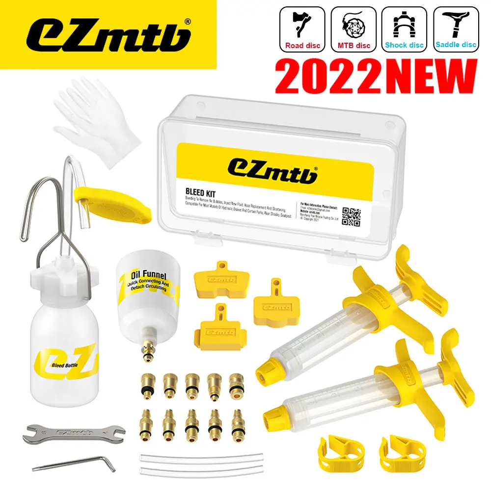 Ezmtb 2022 Kit di spurgo olio per freni a disco idraulici per biciclette, strumenti per, SRAM, SHIMANO, MAGURA, Avid, serie MTB strumento di riparazione freni per bici da strada
