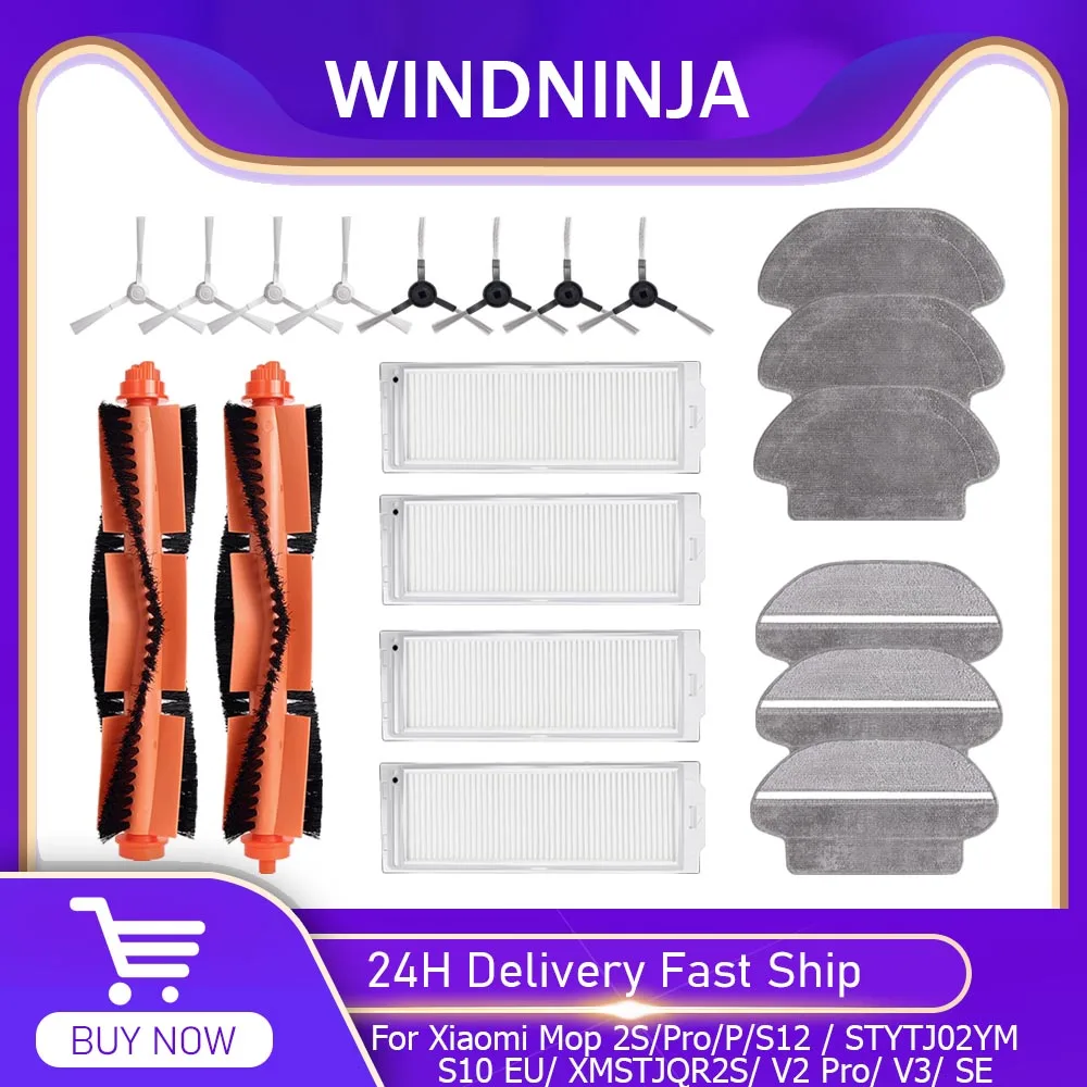 Pour Xiaomi Mop 2S/Pro/P/S10EU/STYTJ02YM/V3/SE Robot aspirateur brosse latérale principale filtre vadrouille tissus accessoires pour le nettoyage ménager
