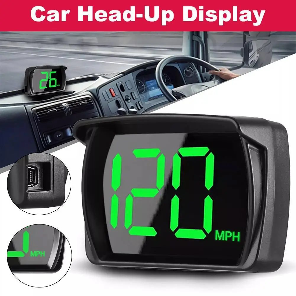 Auto Head-Up Display Auto GPS Digital Tacho HUD Große Schrift Speed Head Up Display KMH Geschwindigkeit Meter Smart auto Zubehör Image