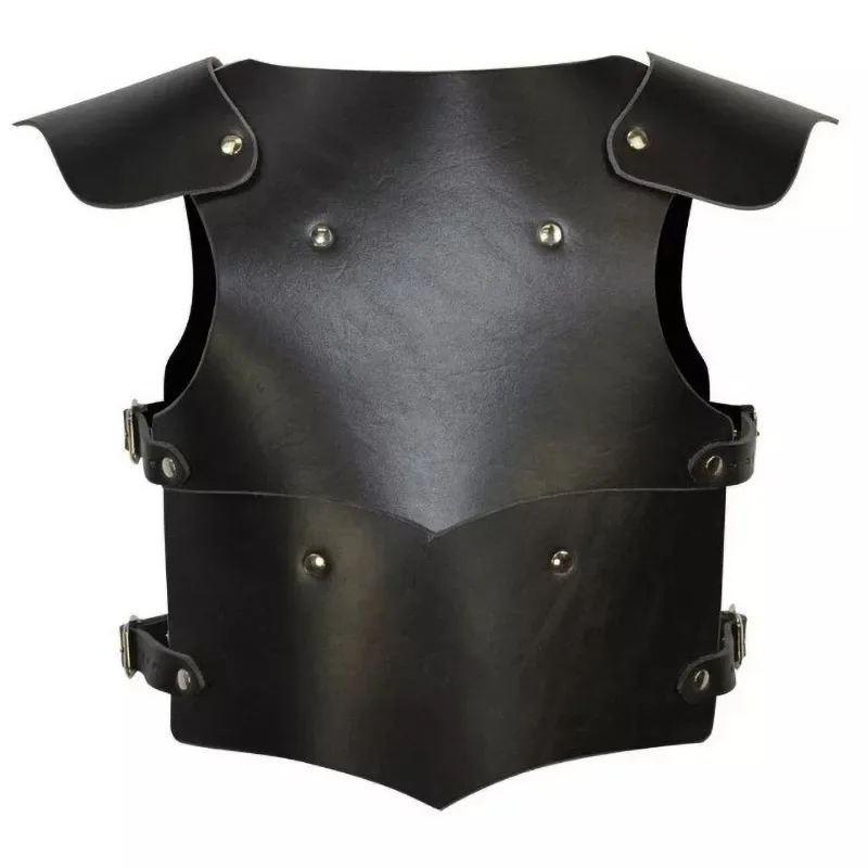 Mittelalterliche kleine Wikinger-Krieger-Brustpanzerung, PU-Lederweste, Brustpanzer, Halloween-Requisiten, Ritter, Soldat, Cosplay-Kostüm für Kinder Image