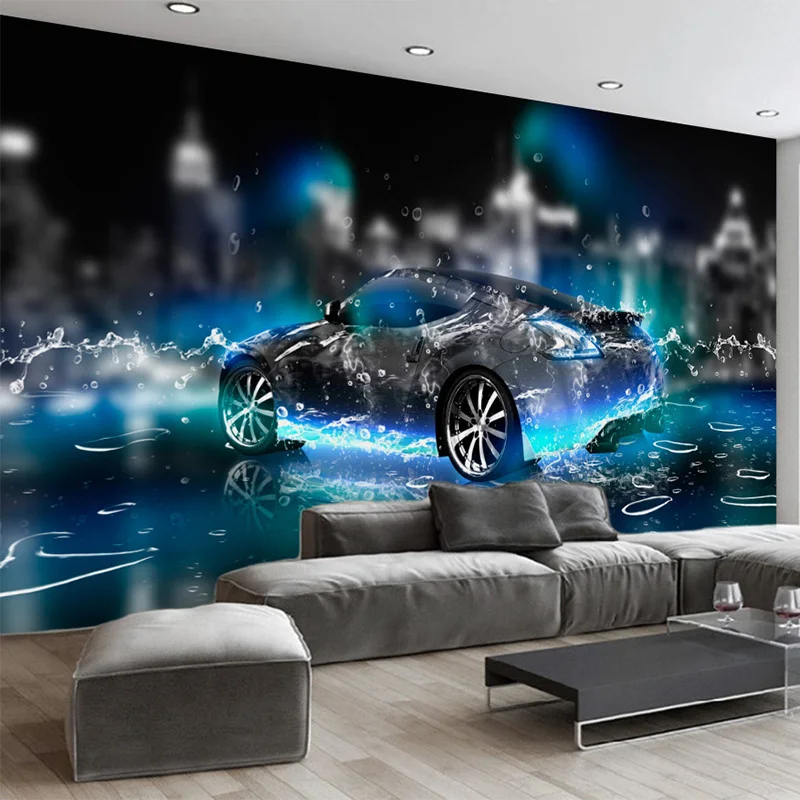 Benutzer definierte 3d Tapete modernen Stil Auto Foto Wandbilder Wohnzimmer Kinderzimmer Tapete Kinder Cartoon 3D Wandbild Dekor