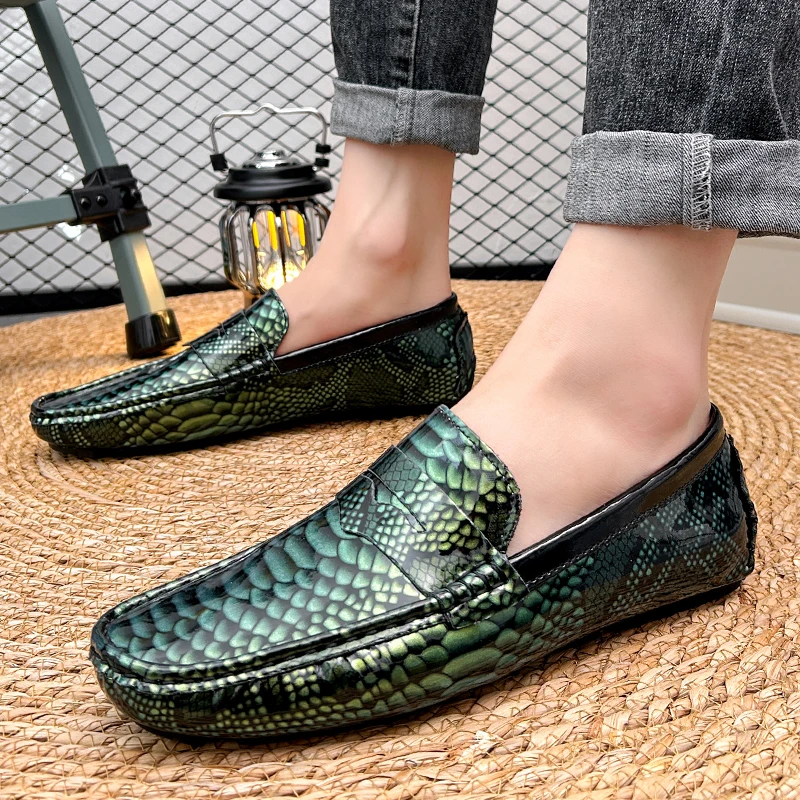 Loafer Luxus Schuhe Männer Handgemachte PU Leder Schuhe Casual Fahren Flache Slip auf Schuh Männer Bequeme Mokassins Schuhe für Männer Größe 38-48