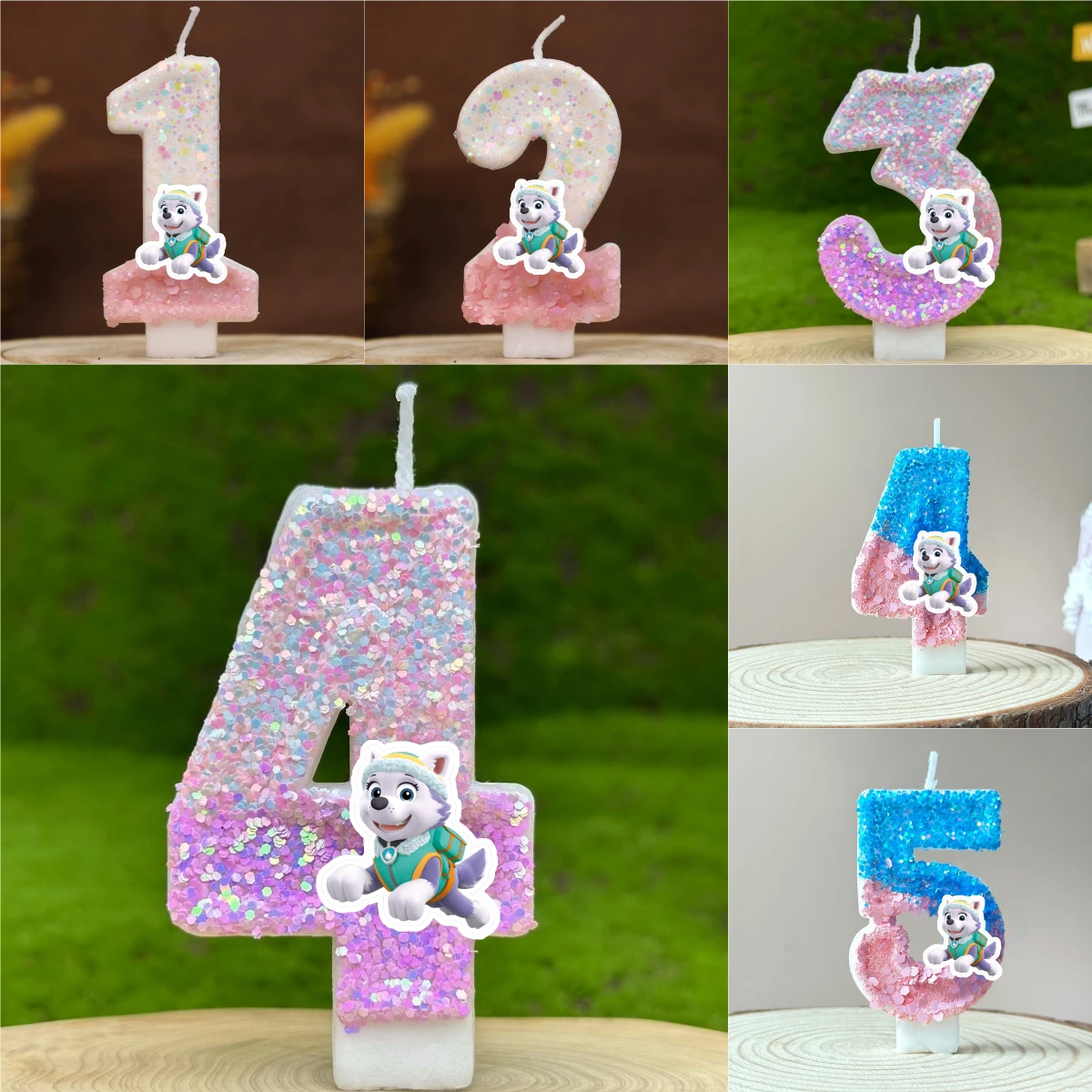 Cartoon Paw Patrol Thema Kerze 0-9 Nummer Geburtstag Kuchen Jahrestag Party Baby Dusche Kerzen Szene Dekoration Lieferungen Image