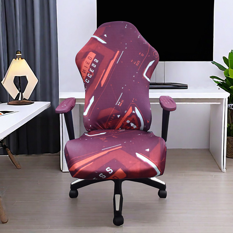 Computer Chair Cover 4 Piece Removable Gaming Chair Seat Covers Easy to Install Desk Chairs Protector Slipcover for Office Reclining Racing Decor