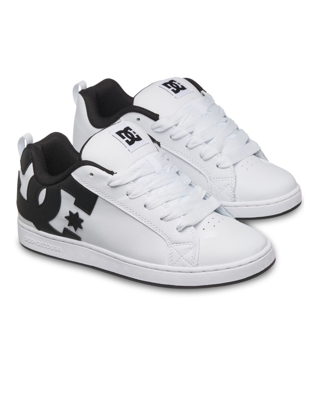 Sneaker DC SHOES "Court Graffik", Damen, Gr. 10(42), weiß, schwarz, 55.99% Leder, 43.71% Synthetikmaterial, 0.3% TPU, Schuhe Sneaker