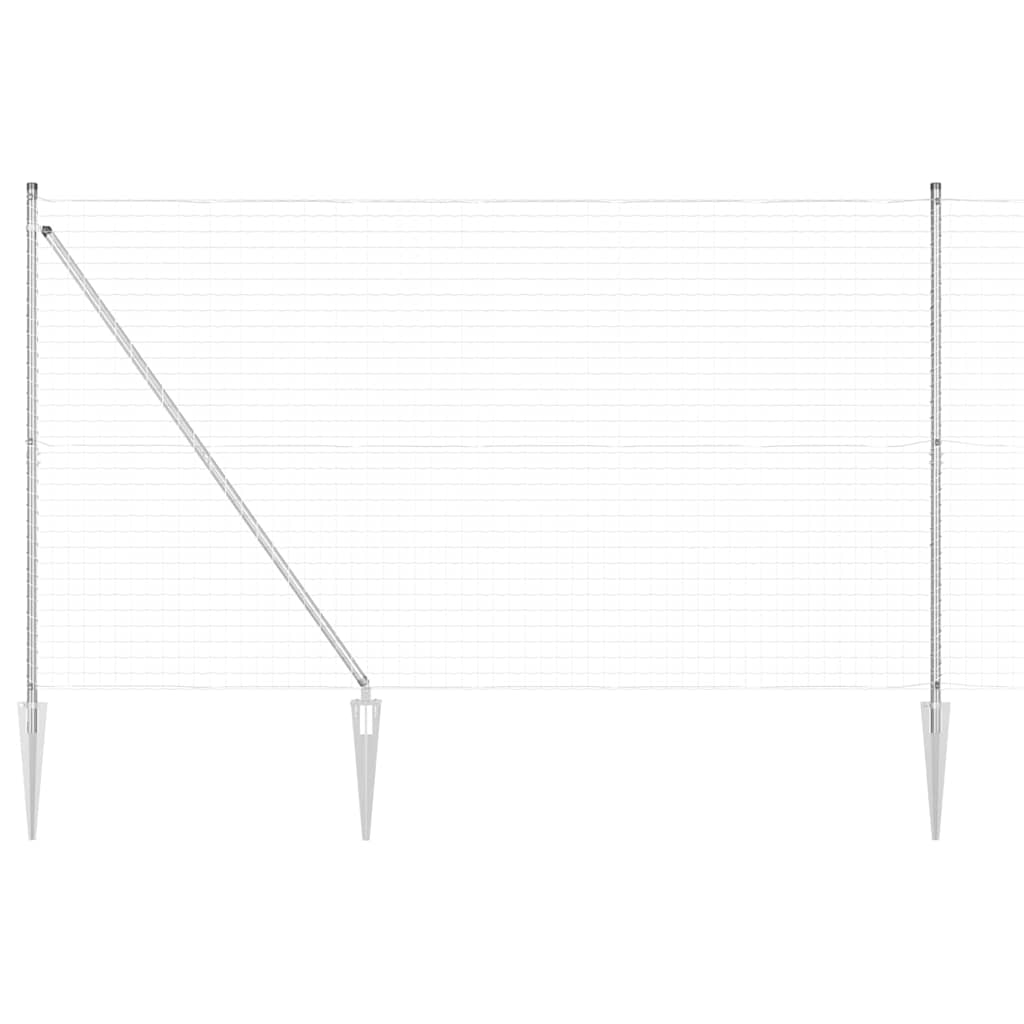 vidaXL Zaun mit Pfosten Silber 1,6 x 10 m Stahl Image