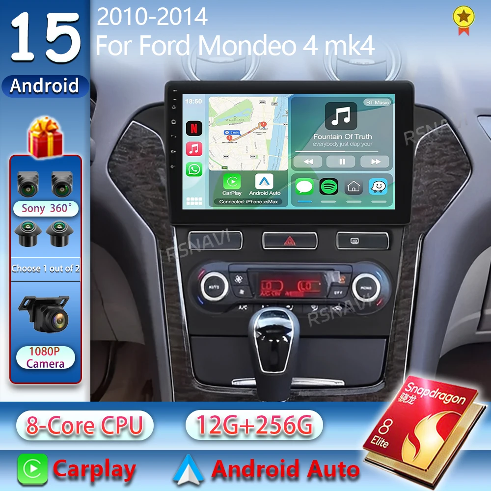 Android 15 Carplay Auto Auto Radio Für Ford Mondeo 4 mk4 2010-2014 Navigation GPS Multimedia Player Stereo wifi + 4G BT video DVD