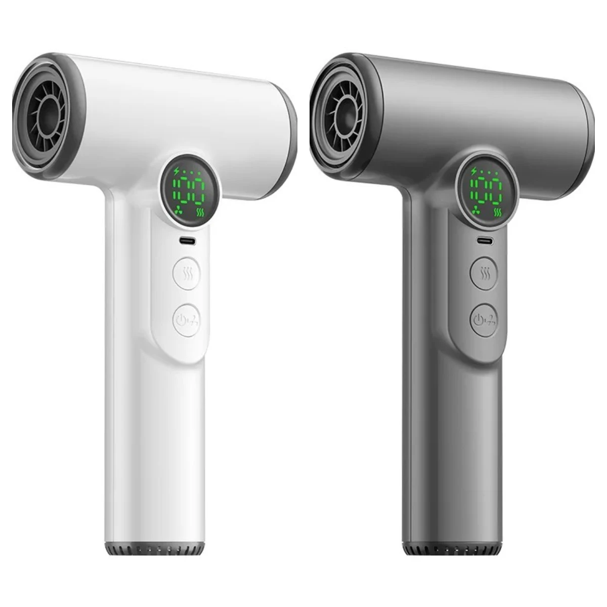 100Gears Wiederaufladbarer Tragbarer Kabelloser Haartrockner Hochgeschwindigkeits-Trocknung Kalt-Warm-Wind Reise-USB-Ladung Negative Ionen LCD-Display Image