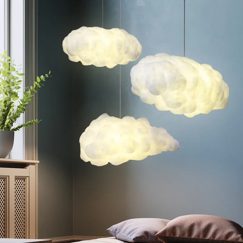 2025 verschiedene Formen weiße Wolken Kronleuchter Licht Seide Baumwolle Wolke LED Suspension Hängelampe für Kinderzimmer Kindergarten Schule Image