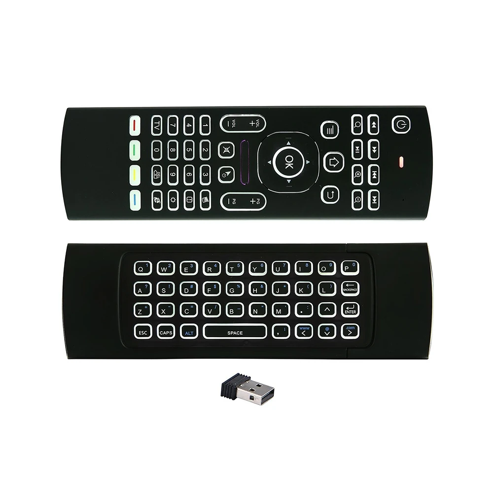 MX3 Hintergrundbeleuchtung Air Mouse Fernbedienung Drahtlose Mini Tastatur 2,4 Ghz Für Android TV Box PC Motion Sensing Gamer Controller Image