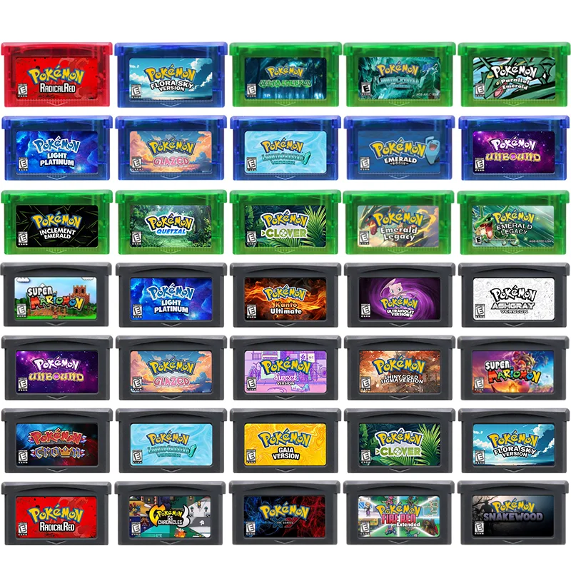 GBA Game Cartridge Pokemon Series Crown Flory Sky Unbound Quetzal Glazed Gaia Emerald Legacy Video Game Console Card