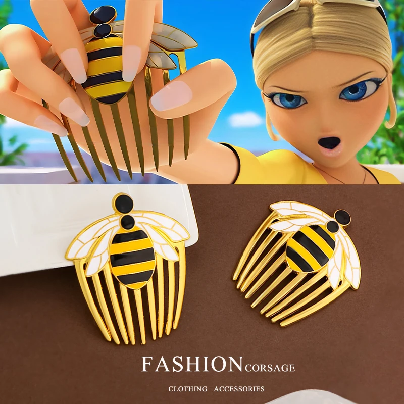 Miraculous Marienkäfer Anime Peripherie Haarschmuck Golden Bee Haarspangen Süße Mädchen Haarspangen Pony Rand Clips Kleine Geschenke Image