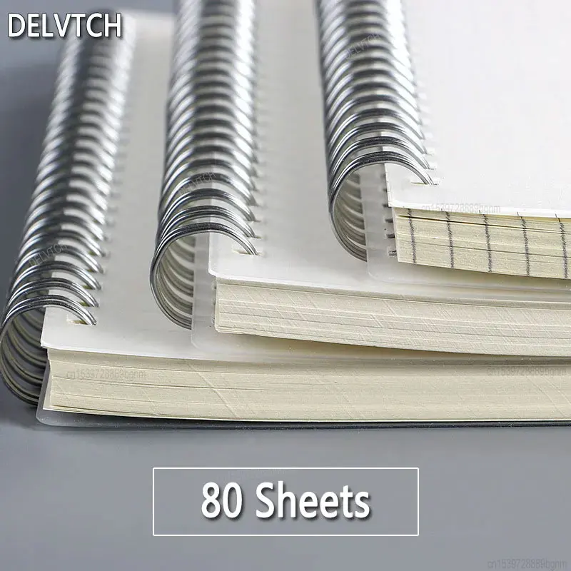 Quaderno a spirale da 80 fogli A5 B5 raccoglitore Planner linea di copertina trasparente griglia pagina interna vuota ricarica di carta diario taccuino