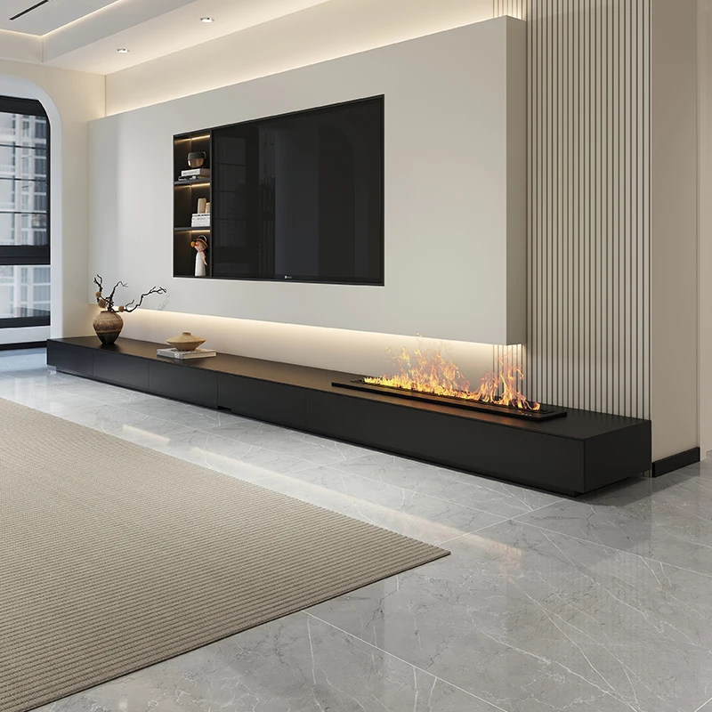 Vertikaler schwerer TV-Ständer, moderner schmaler Stauraum, nordischer Wohnzimmer-TV-Schrank, minimalistischer hölzerner Mueble Para Tele-Möbel für Zuhause Image