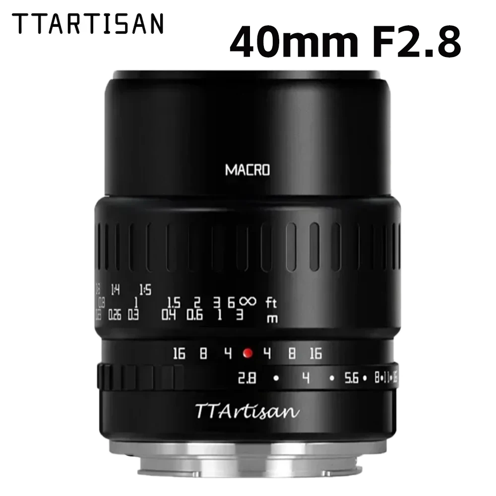 TTArtisan 40 mm F2,8 Makroobjektiv APS-C 1:1 Handfokus Prime Fixfokusobjektiv für Fuji X Sony E M43 Nikon Z L Mount Kamera Image