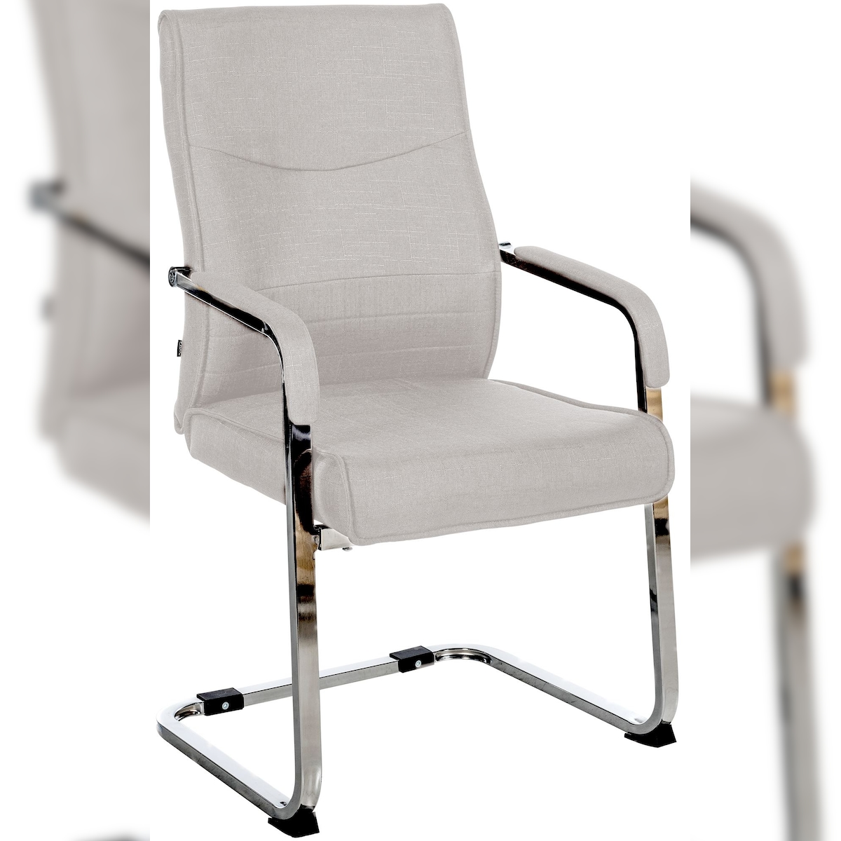 DELUKE Besucherstuhl SKOPJE - Stoff Grau 55x60x88 cm | Besucherstühle Konferenzstuhl Wartezimmerstuhl Bürostühle Bürostuhl Konferenzraum Wartezimmer Image
