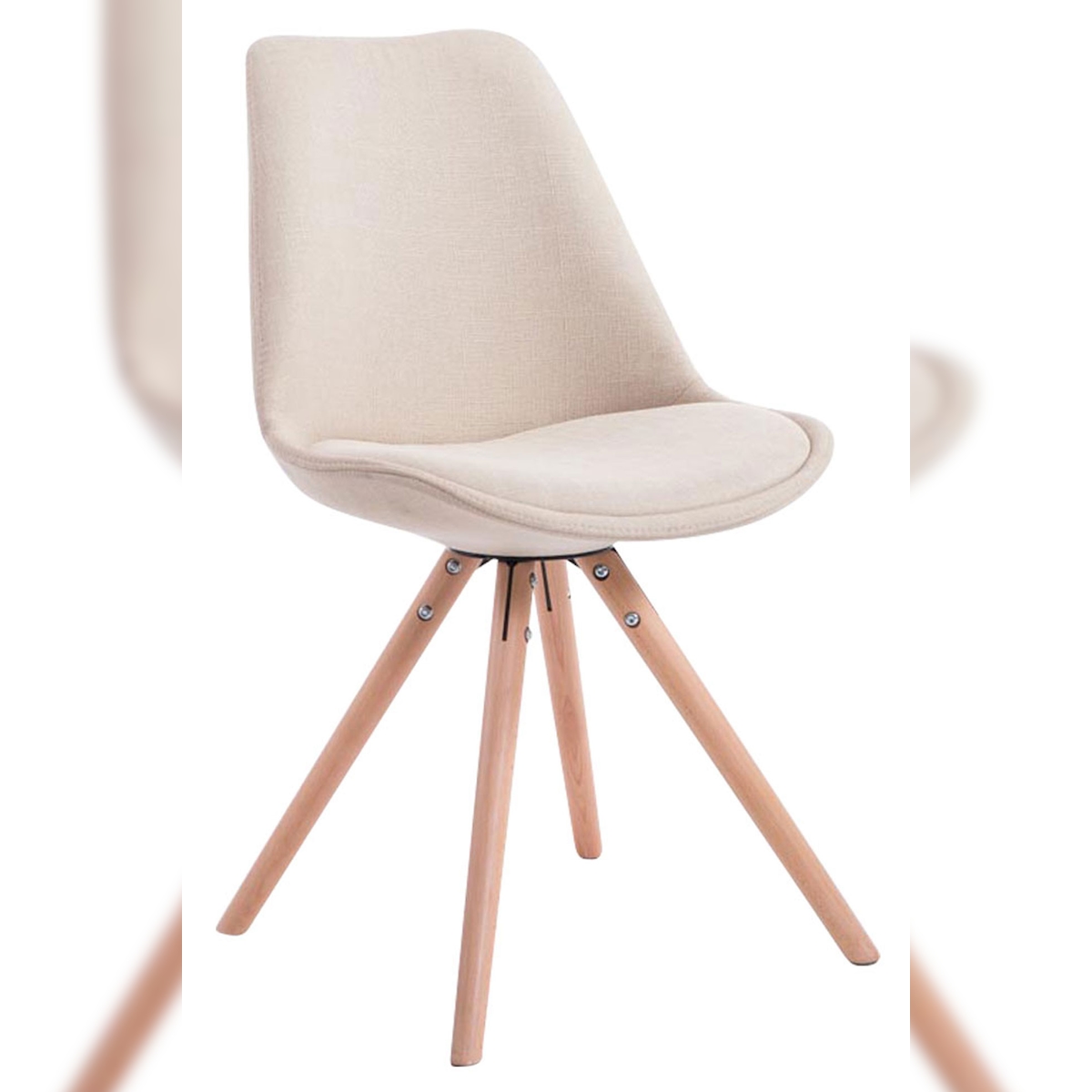 DELUKE Besucherstuhl TAIPEI - Stoff Creme 48x56x84 cm | Besucherstühle Konferenzstuhl Wartezimmerstuhl Bürostühle Bürostuhl Konferenzraum Wartezimmer Image