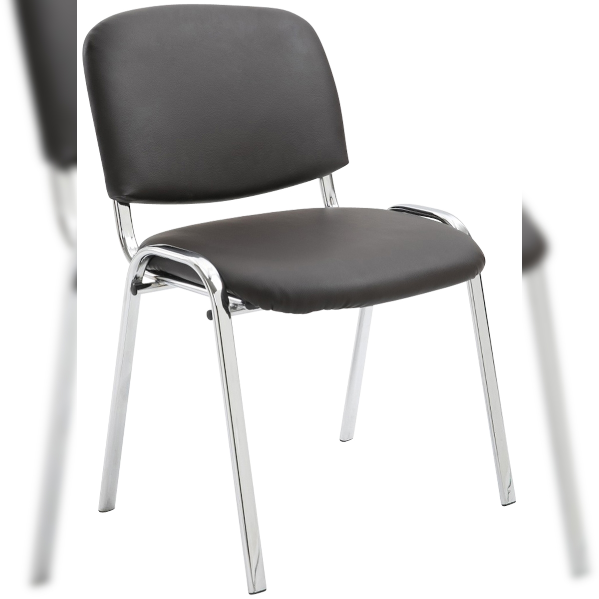 DELUKE Besucherstuhl ZAGREB - Kunstleder Braun 54x48x79 cm | Besucherstühle Konferenzstuhl Wartezimmerstuhl Bürostühle Bürostuhl Konferenzraum Wartezimmer Image