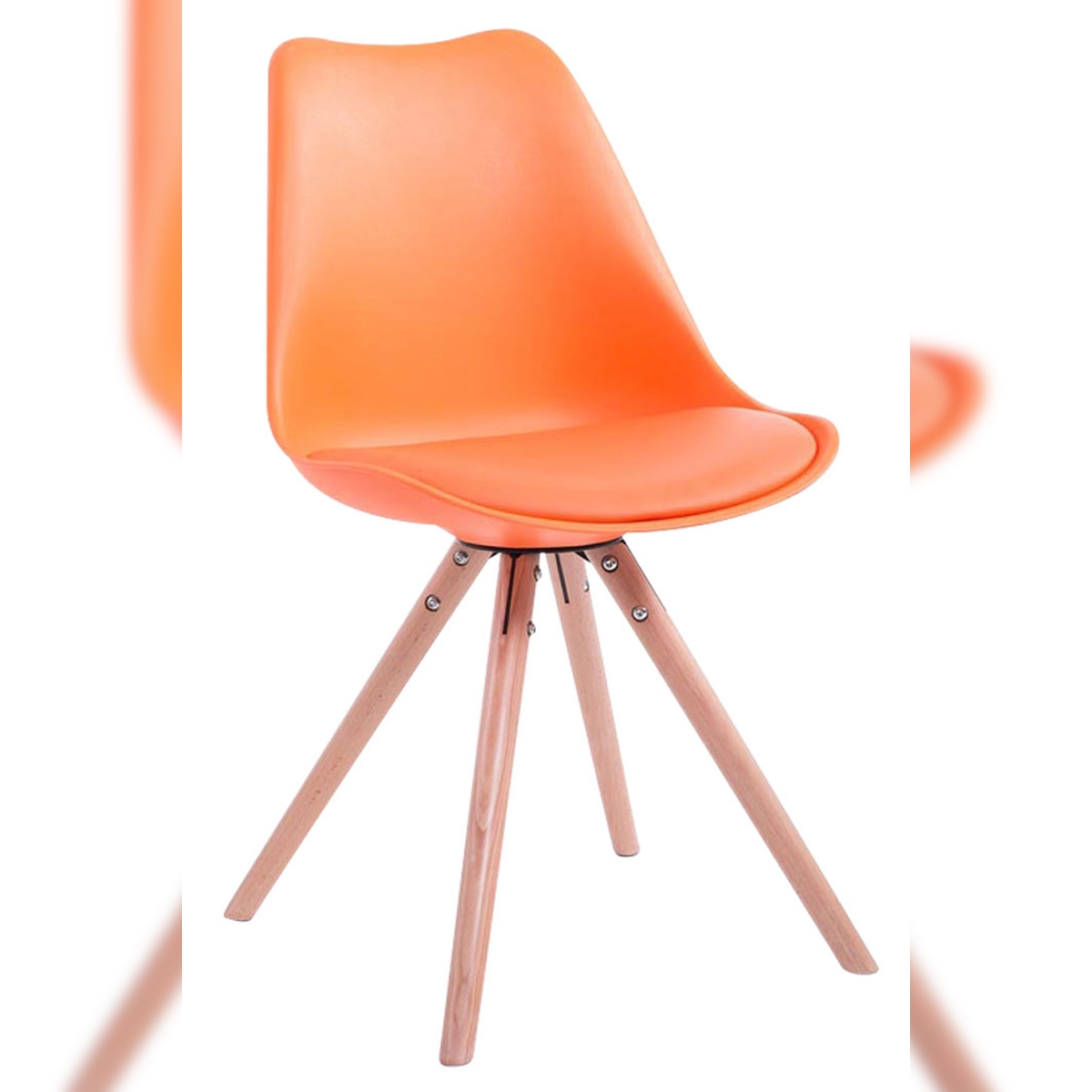 DELUKE Besucherstuhl TAIPEI - Kunstleder Orange 48x56x83 cm | Besucherstühle Konferenzstuhl Wartezimmerstuhl Bürostühle Bürostuhl Konferenzraum Wartezimmer Image