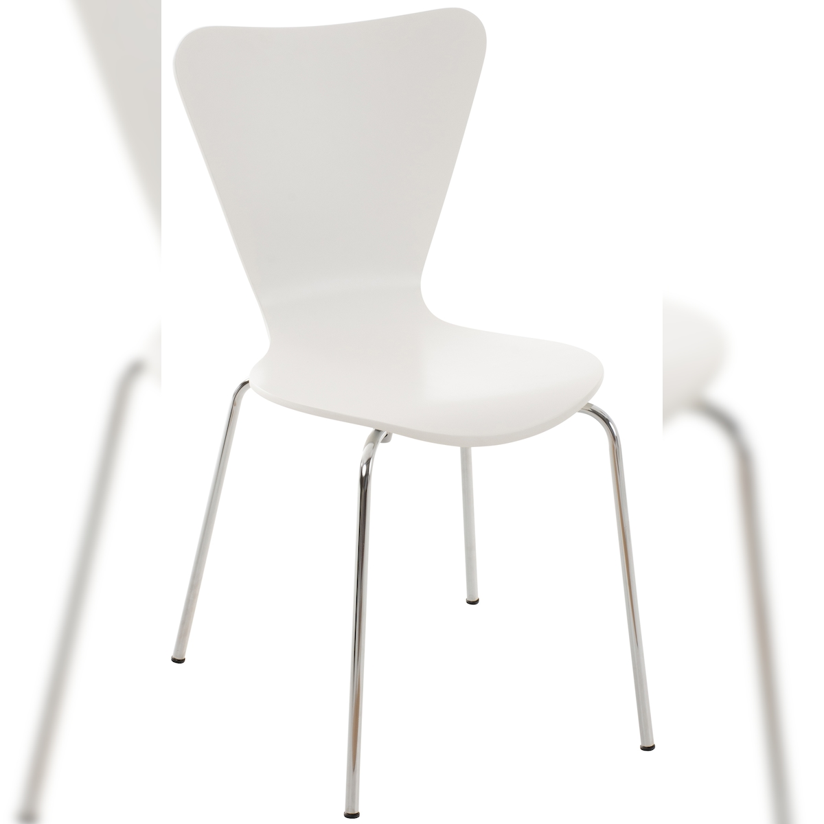 DELUKE Besucherstuhl BERLIN - Holz Weiß 45x49x85 cm | Besucherstühle Konferenzstuhl Wartezimmerstuhl Bürostühle Bürostuhl Konferenzraum Wartezimmer Image