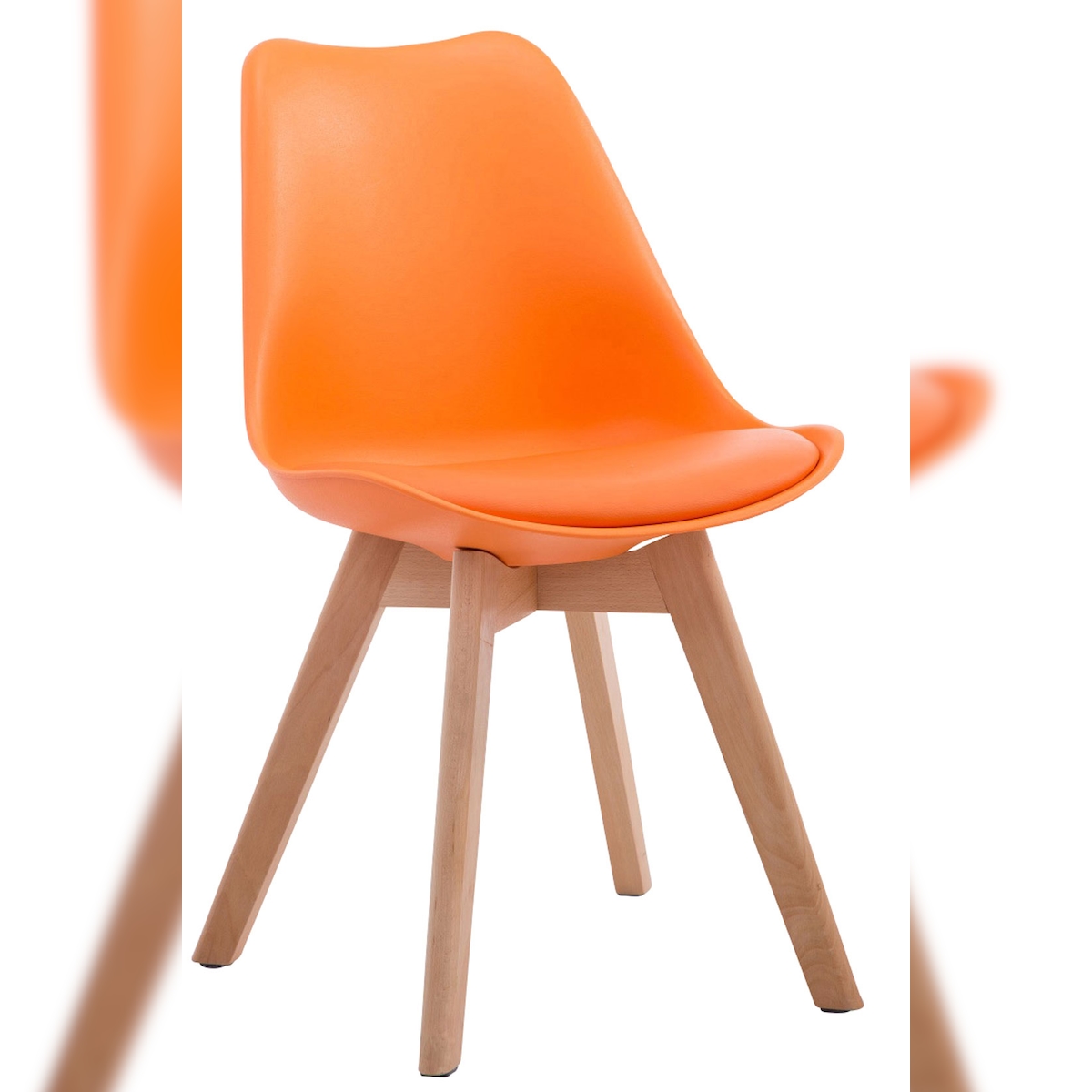 DELUKE Besucherstuhl LAGOS - Kunstleder Orange 48x41.5x84 cm Hellbraun | Besucherstühle Konferenzstuhl Wartezimmerstuhl Bürostühle Bürostuhl Konferenzraum Image