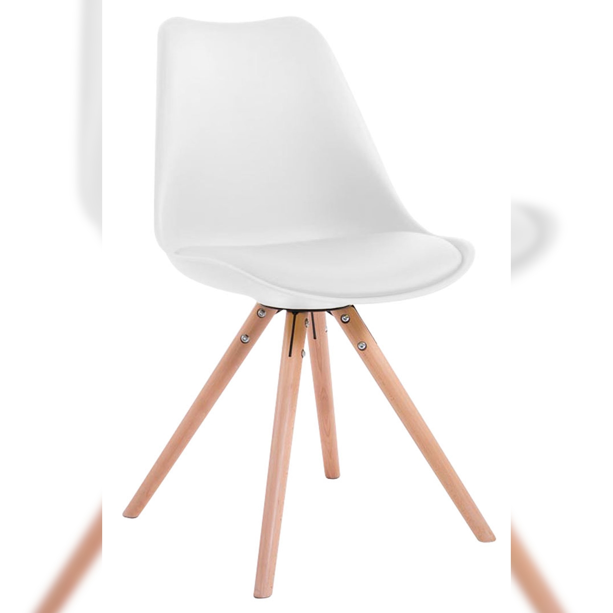 DELUKE Besucherstuhl TAIPEI - Kunstleder Weiß 48x56x83 cm | Besucherstühle Konferenzstuhl Wartezimmerstuhl Bürostühle Bürostuhl Konferenzraum Wartezimmer Image