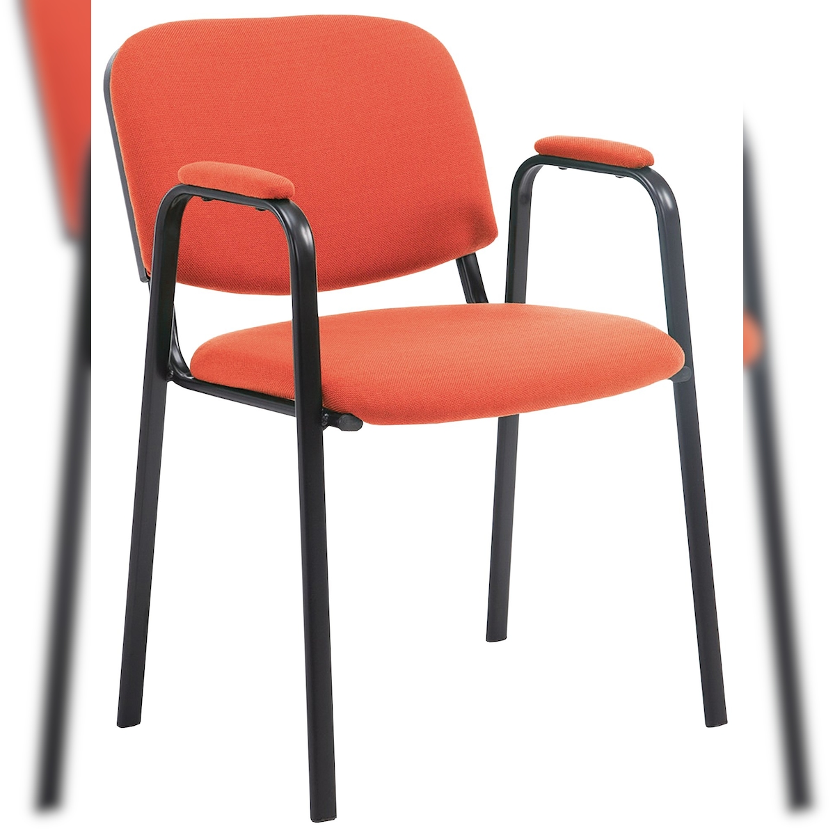 DELUKE Besucherstuhl ZAGREB - Stoff Rot 53x55x79 cm | Besucherstühle Konferenzstuhl Wartezimmerstuhl Bürostühle Bürostuhl Konferenzraum Wartezimmer Image