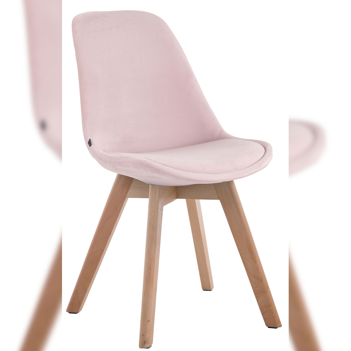 DELUKE Besucherstuhl LAGOS - Samt Pink 48x55x84 cm Hellbraun | Besucherstühle Konferenzstuhl Wartezimmerstuhl Bürostühle Bürostuhl Konferenzraum Wartezimmer Image