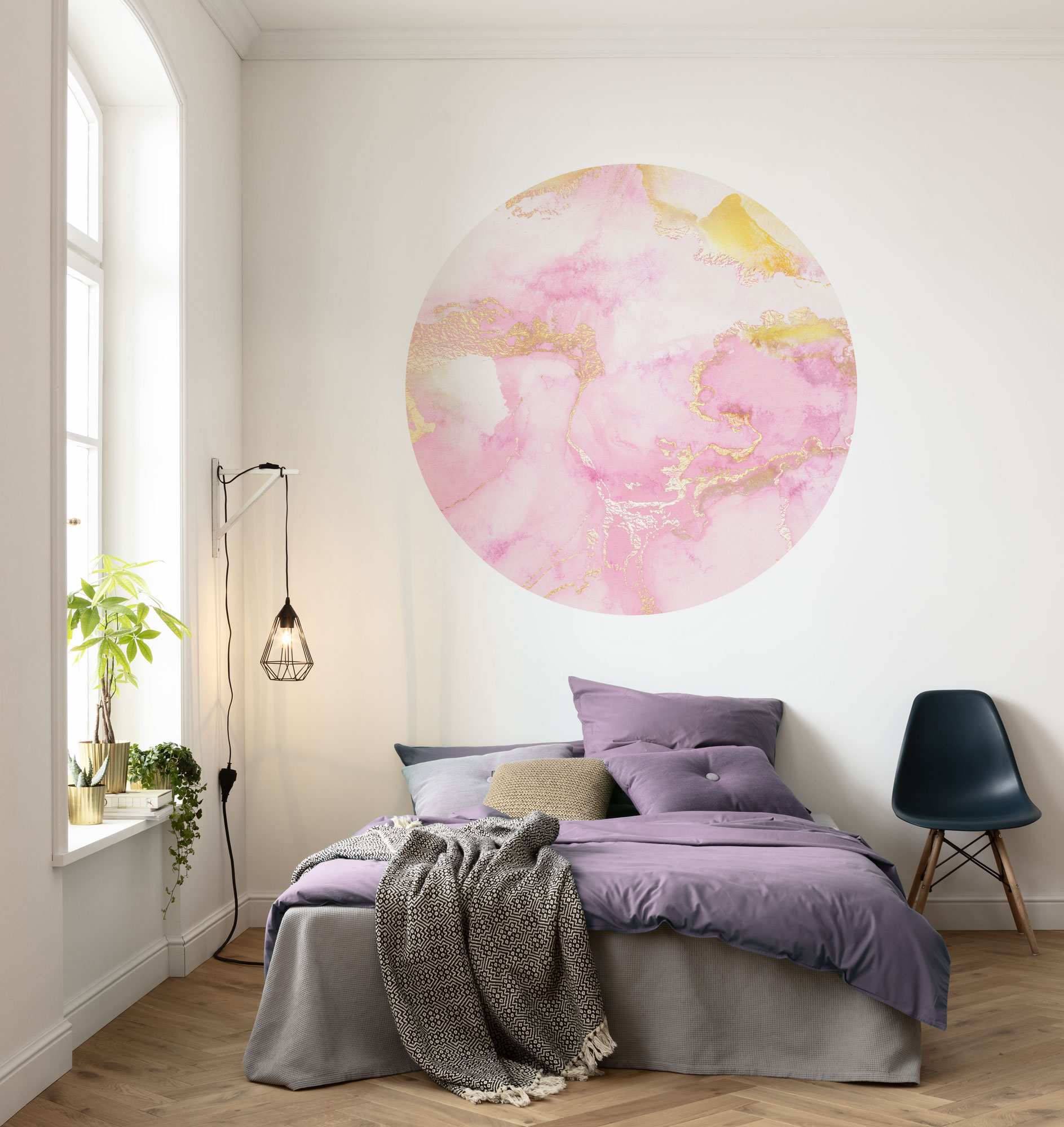 Fototapete KOMAR "Dot - selbstklebende Vlies Fototapete - Maravilla - Größe 125 x 125 cm", rosa, B:125m H:125m, Tapeten